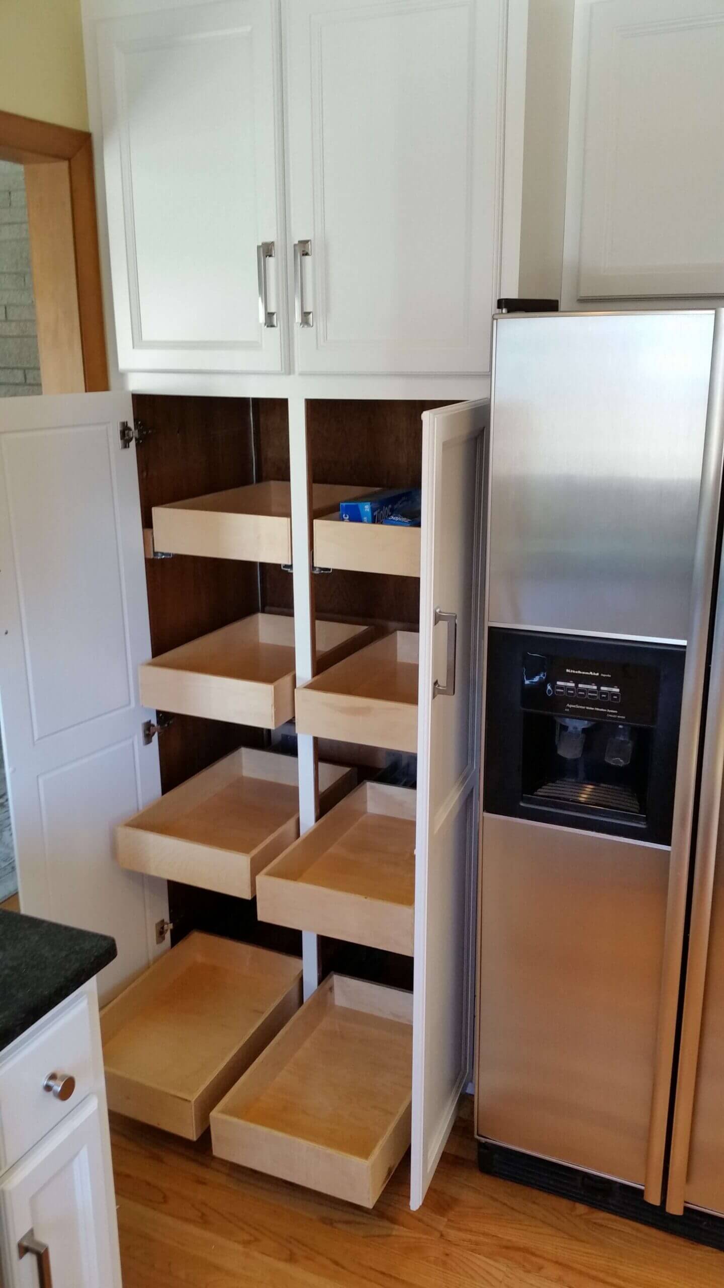 KCR kitchen renovation in Lincoln Pantry Pull‑Outs